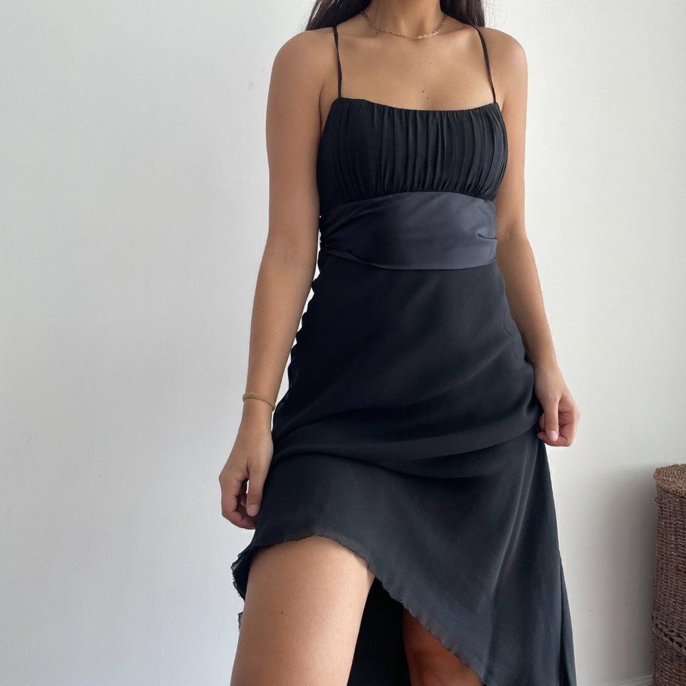 Vintage Y2K 100% silk black evening dress - Picture 2 of 11